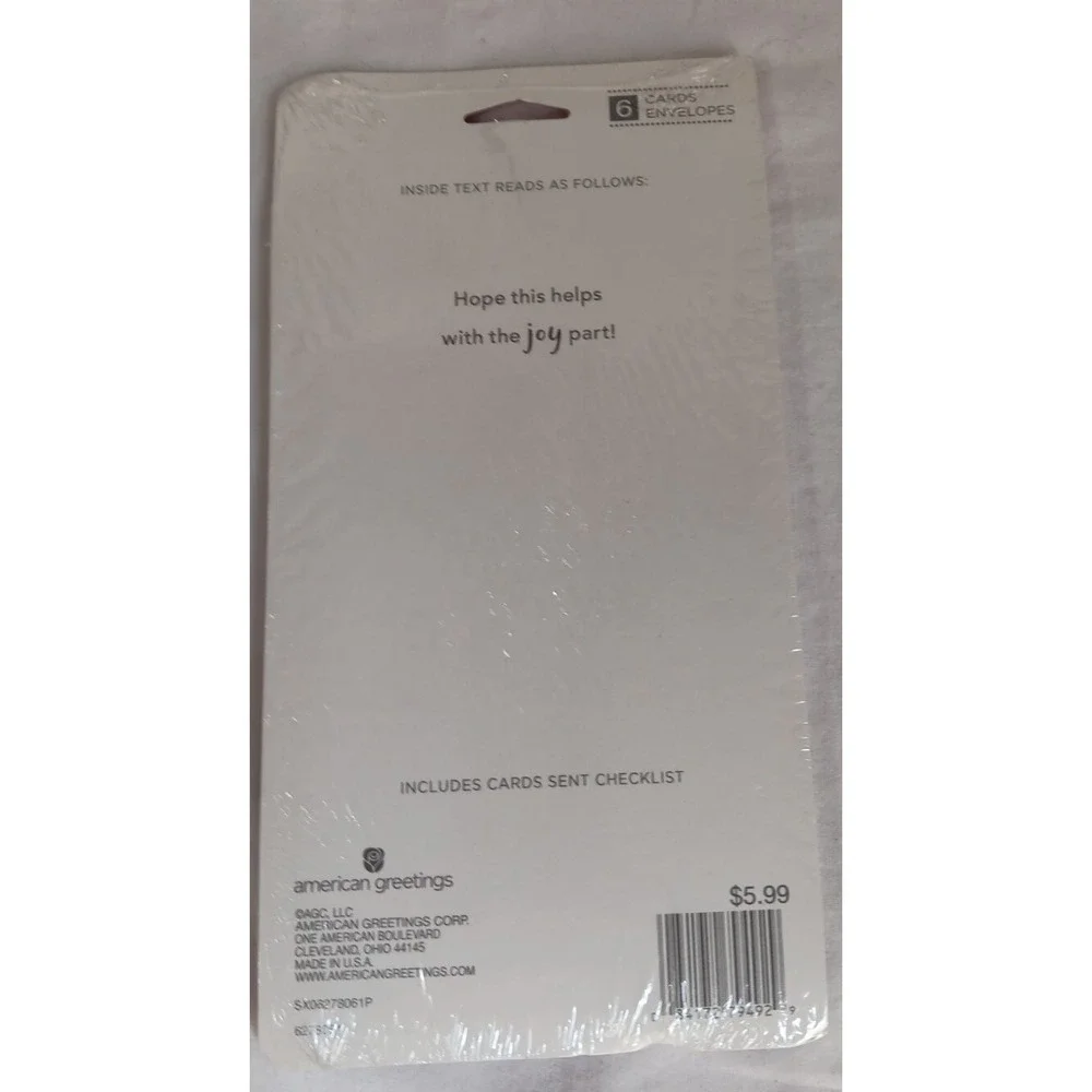 Money Gift Christmas Cards Envelopes (6)  Stockinged‎ NEW American Greetings